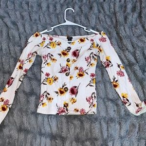 Off The Shoulder Floral Tee
